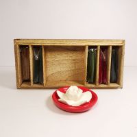 Incense Gift Set: Ash Catcher and Sticks in Wood Box - Click to enlarge