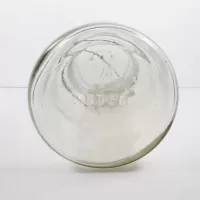 Antique Hazel Atlas E-Z Seal clear glass quart mason jar with lid, original rubber seal and metal wire bail, lightning seal, closure: Bottom - Click to enlarge