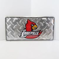 Louisville Cardinals License Plate Sign on Silver - Click to enlarge