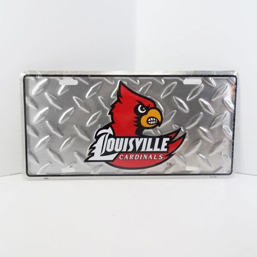 Louisville Cardinals License Plate Sign on Silver