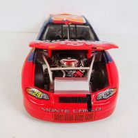 Nascar Jeff Gordon flames No 24 Action 2001 Chevrolet  Monte Carlo diecast 1:24 stock race car bank with key: Hood Up View - Click to enlarge