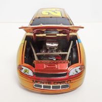 Jeff Gordon gold 1:24 scale No. 24 Action 1998 Chevrolet Monte Carlo Nascar 50th Anniversay diecast car bank with key: Hood Up View - Click to enlarge