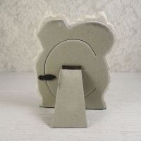 Westie dog breed picture frame in a detailed, life like, polyresin figurine style for one 2x3 photo: Back - Click to enlarge