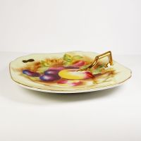 Vintage Decorative Plate with Handle and Fruit Design - Click to enlarge
