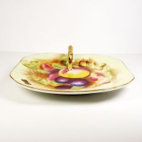 Vintage Decorative Plate with Handle and Fruit Design - Click to enlarge