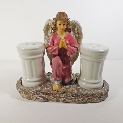 Angel in a Pink Dress Salt and Pepper Shakers Set