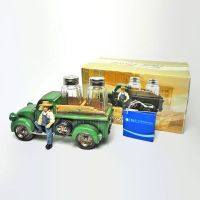 Farmer and Pickup Truck Salt and Pepper Shakers Set - Click to enlarge