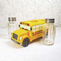 Yellow School Bus Novelty Salt and Pepper Shakers Set - Click to enlarge