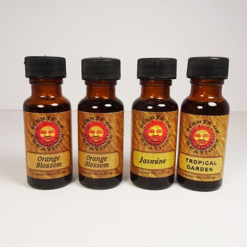 L4 Scented Fragrance Oils in 4 half oz Amber Bottles
