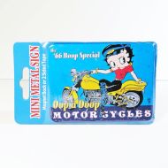 Betty Boop Motorcyles Mini Metal Magnet Sign