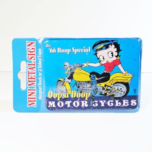 Betty Boop Motorcyles Mini Metal Magnet Sign