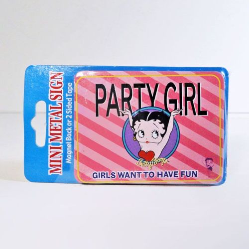 Betty Boop Party Girl Mini Metal Magnet Sign