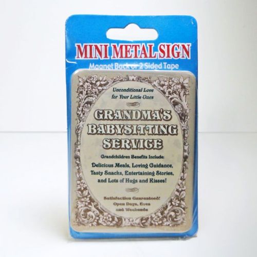 Grandmas Babysitting Service Mini Metal Magnet Sign