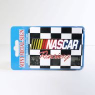 Nascar Racing Checkered Flag Mini Metal Magnet Sign