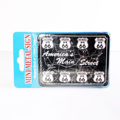 Route 66 Americas Main Street Mini Metal Magnet Sign