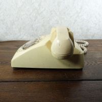 1978 Bell Western Electric Cream Rotary Desk Telephone: Left - Click to enlarge