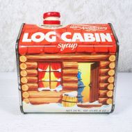 1987 Log Cabin Syrup 100th Anniversary Vintage Metal Tin Front
