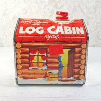 1987 Log Cabin Syrup 100th Anniversary Vintage Metal Tin Back - Click to enlarge