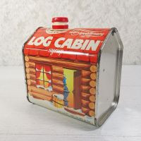 1987 Log Cabin Syrup 100th Anniversary Vintage Metal Tin Leftish - Click to enlarge