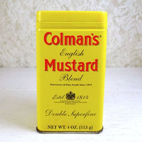 Colmans English Mustard Blend Vintage Metal Spice Tin Front