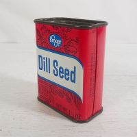 Vintage Kroger Dill Seed True Taste Spice Metal Tin with Spoon Top Leftish - Click to enlarge