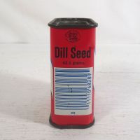 Vintage Kroger Dill Seed True Taste Spice Metal Tin with Spoon Top Right - Click to enlarge