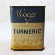 Vintage Kroger Ground Turmeric Metal Spice Tin Front