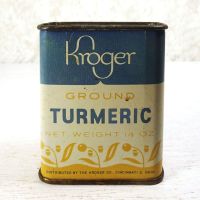 Vintage Kroger Ground Turmeric Metal Spice Tin Back - Click to enlarge