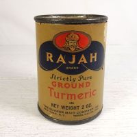 Quaker Maid Rajah Pure Ground Turmeric Spice Tin Front - Click to enlarge