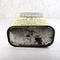 Trewax vintage one quart wood cleaner empty metal tin can container with metal twist off top: Bottom View - Click to enlarge