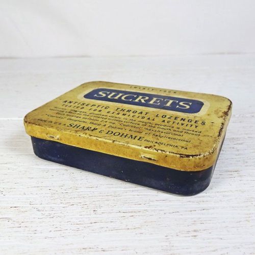 Sharp & Dohme Vintage Sucrets Antiseptic Throat Lozenges with Hinged Lid Main View