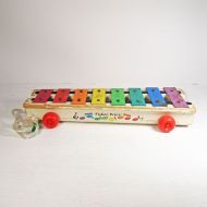 Fisher Price Musical Xylophone Vintage Pull Toy 870