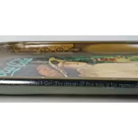 World War One girl vintage Coca Cola Coke long rectangle metal serving tray with nice graphics: World War One Girl View - Click to enlarge