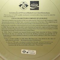 Vintage Hilda Clark Coca Cola 75th anniversary round metal serving tray. No. 54933 Louisville Kentucky Plant: Story View - Click to enlarge