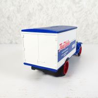 Ertl 1991 True Value 1/34 scale diecast metal 1931 Hawkeye delivery truck bank with key in box: Back View - Click to enlarge