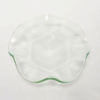 Electric and candle warmer 3-1/2 inches round clear wavy glass oil tart dish or bowl: Top - Click to enlarge