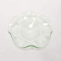 Electric and candle warmer 4-1/2 inches round clear wavy glass oil tart dish or bowl: Top - Click to enlarge